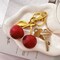 Wrapables Glittery Shimmer Cherry Bag Charm Keychain, Purse and Handbag Accessory